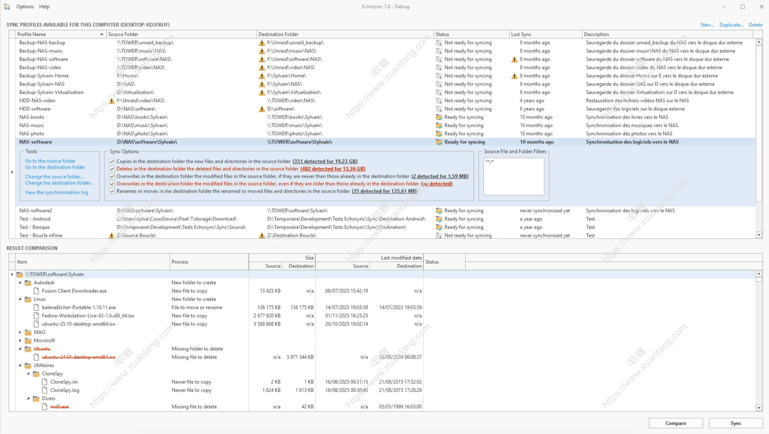 Echosync - 免费文件夹备份和同步工具 支持windows_linux