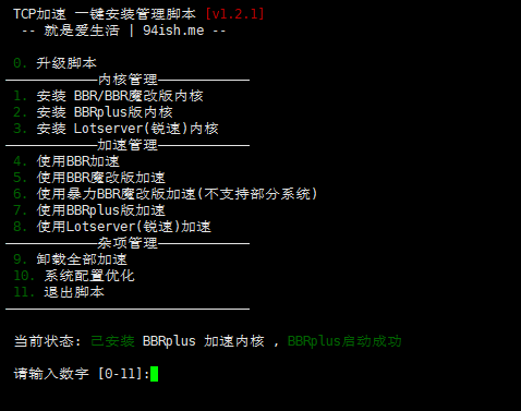 TCP加速一键安装
