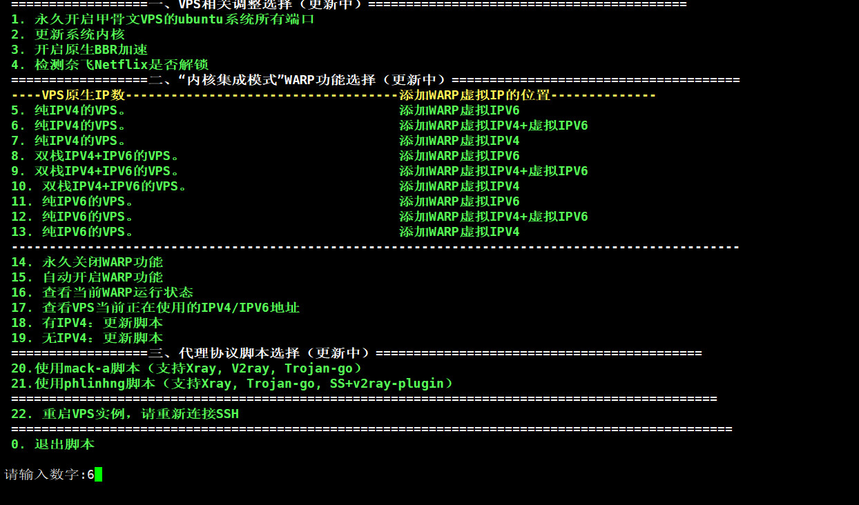 添加WARP虚拟IPV4和IPv6
